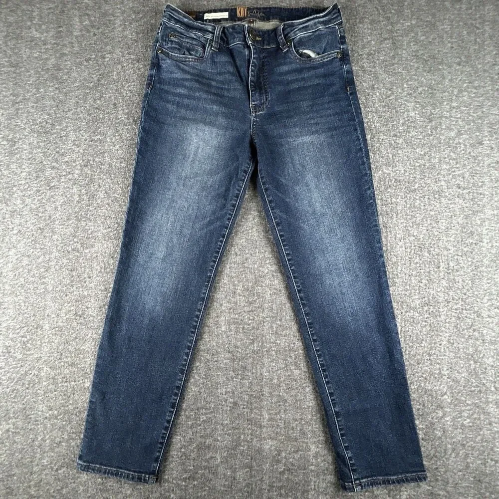 Kut from the Kloth Katy Ankle Jeans Womens Sz 4 28x26 Straight Leg Dark Wash - Picture 1 of 15
